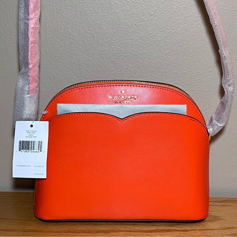 NWT! Kate Spade Payton Saffiano Leather Dome Crossbody Bag Orange